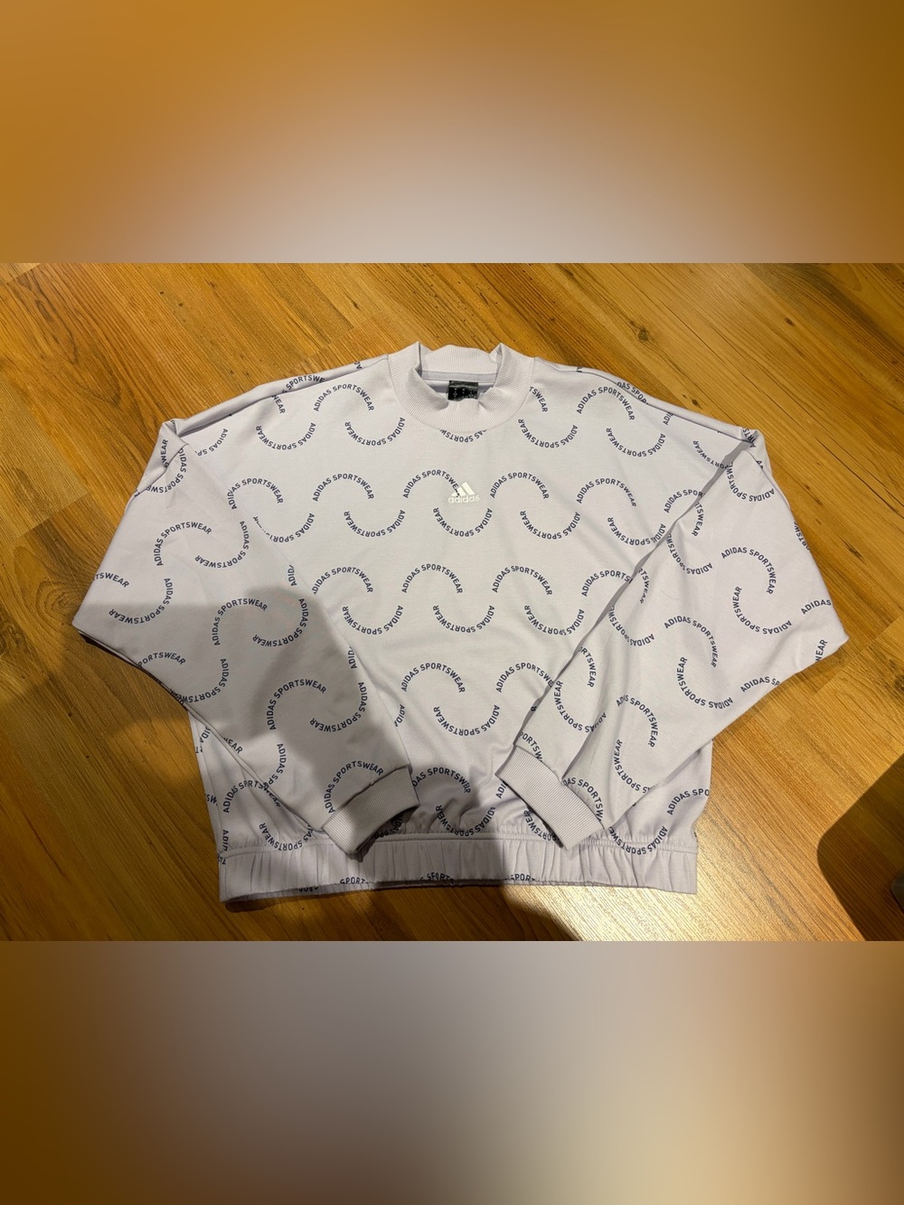 adidas White Crewneck Sweatshirt with Navy Logo Circles